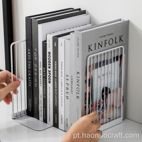 Estante de livro simples, branco de ferro, estante de livro criativo